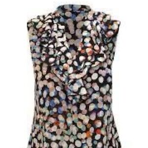Cabi bubble top Polka Dot Ruffle Sleeveless Top style 4255 sz M